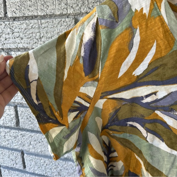 Rachel Zoe V-neck short sleeve cotton tshirt tropical print size 1X - Picture 3 of 4